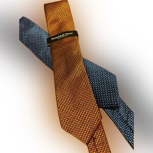 Preswick & Moore Orange and Blue Patterned Ties
